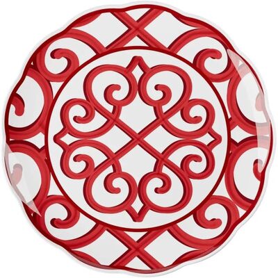 Guzzini Vassoio Tondo Grande Natalizio Harmonia Melamina D 45,50 Cm Table Decor Bianco Rosso Guzzini Vassoio Tondo Grande Natalizio Harmonia Melamina D 45,50 Cm Table Decor Bianco Rosso
