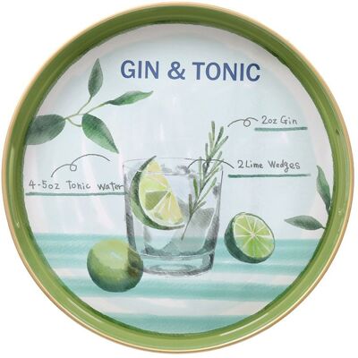 TOGNANA Vassoio Rotondo Gin & Tonic Serving Summer Time D 38 Cm Decorativo Polipropilene Multicolor TOGNANA Vassoio Rotondo Gin & Tonic Serving Summer Time D 38 Cm Decorativo Polipropilene Multicolor