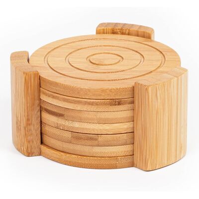 NO BRAND Set Di Sei Sottobicchieri Rotondi In Legno Con Supporto, Resistenti Al Calore E Impermeabili, Adatti Per Tazze Da Caffè, Bicchieri Da Birra, Calici Da Vino E Bottiglie. NO BRAND Set Di Sei Sottobicchieri Rotondi In Legno Con Supporto, Resistenti Al Calore E Impermeabili, Adatti Per Tazze Da Caffè, Bicchieri Da Birra, Calici Da Vino E Bottiglie.