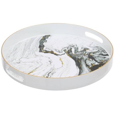 ATMOSPHERA Vassoio Rotondo Effetto Marmo Milano D32,8cm - Créateur D'Intérieur ATMOSPHERA Vassoio Rotondo Effetto Marmo Milano D32,8cm - Créateur D'Intérieur