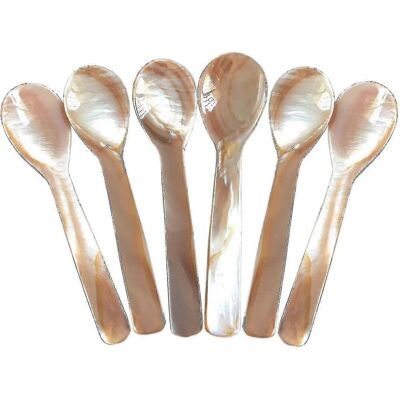 OEM Set Di Cucchiai Da Caviale In Madreperla - 6 Cucchiai, 11,5 Cm X 3 Cm, Manico Rotondo OEM Set Di Cucchiai Da Caviale In Madreperla - 6 Cucchiai, 11,5 Cm X 3 Cm, Manico Rotondo