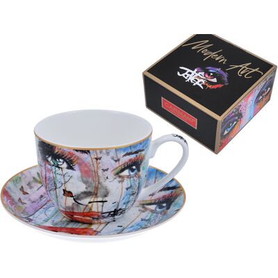 OEM Grande Tazza Da Colazione Con Piattino, In Porcellana Louis Jover, Ideale Come Regalo. OEM Grande Tazza Da Colazione Con Piattino, In Porcellana Louis Jover, Ideale Come Regalo.