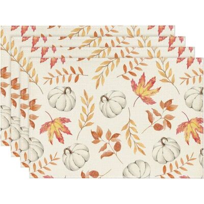 XISRENS Set Di 4 Tovagliette A Tema Autunnale Con Motivo Di Zucca Arancione E Foglia D'Acero, 30 X 45 Cm, Ideali Per Decorare La Cucina E La Sala Da Pranzo In Occasione Di Feste. XISRENS Set Di 4 Tovagliette A Tema Autunnale Con Motivo Di Zucca Arancione E Foglia D'Acero, 30 X 45 Cm, Ideali Per Decorare La Cucina E La Sala Da Pranzo In Occasione Di Feste.