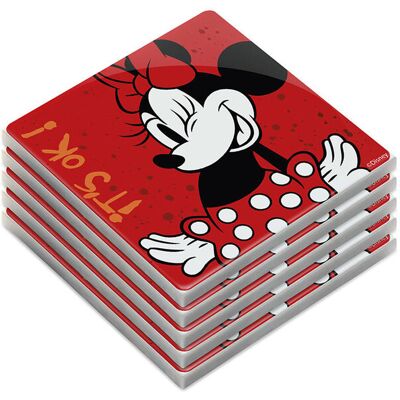 Egan Disney Minnie Mouse I Am Set Sottobicchieri Plastica Rosso 5 Pezzi Egan Disney Minnie Mouse I Am Set Sottobicchieri Plastica Rosso 5 Pezzi