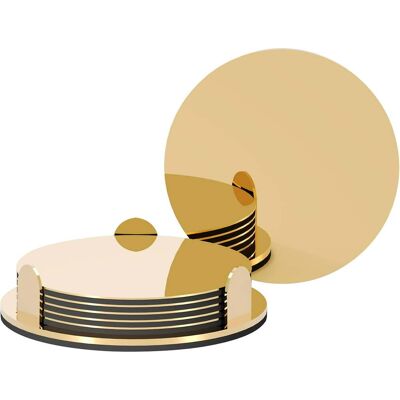 OEM Sottobicchieri In Acciaio Inox Color Oro Con Supporto, Set Moderno Di Sottobicchieri A Specchio (6 Pezzi), Sottobicchieri Rotondi Unici Con Base Antiscivolo In Eva. OEM Sottobicchieri In Acciaio Inox Color Oro Con Supporto, Set Moderno Di Sottobicchieri A Specchio (6 Pezzi), Sottobicchieri Rotondi Unici Con Base Antiscivolo In Eva.