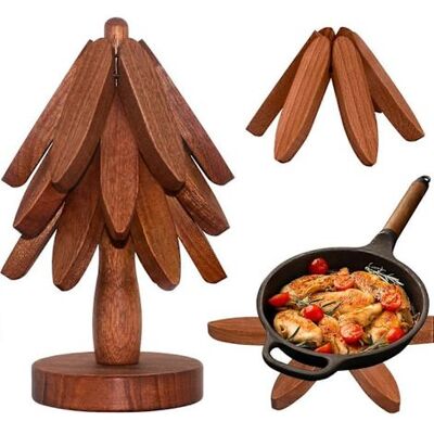 SIOKS Sottopentola In Legno A Forma Di Albero Per Pentole Calde - Set Da 3 Per Una Facile Conservazione - Adatti A Pentole, Ciotole E Teiere Calde SIOKS Sottopentola In Legno A Forma Di Albero Per Pentole Calde - Set Da 3 Per Una Facile Conservazione - Adatti A Pentole, Ciotole E Teiere Calde