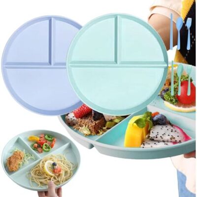 KEEMOTE Piatti Con Scomparti - Set Da 2 Pezzi Con Scomparti Per La Perdita Di Peso, Piatti Da Dessert Riutilizzabili, Infrangibili Per Adulti E Bambini KEEMOTE Piatti Con Scomparti - Set Da 2 Pezzi Con Scomparti Per La Perdita Di Peso, Piatti Da Dessert Riutilizzabili, Infrangibili Per Adulti E Bambini