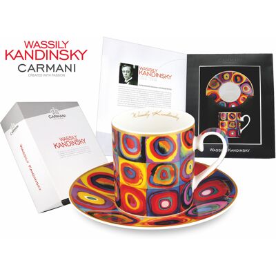 OEM Tazza Con Piattino Wassily Kandinsky Color Stady Porcellana Home OEM Tazza Con Piattino Wassily Kandinsky Color Stady Porcellana Home