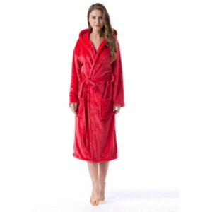 XISRENS Accappatoio Da Bagno E Da Interno Con Cappuccio Per Adulti – Flanella Morbida E Assorbente – Rosso Xxl Con 2 Tasche E Cintura XISRENS Accappatoio Da Bagno E Da Interno Con Cappuccio Per Adulti – Flanella Morbida E Assorbente – Rosso Xxl Con 2 Tasche E Cintura