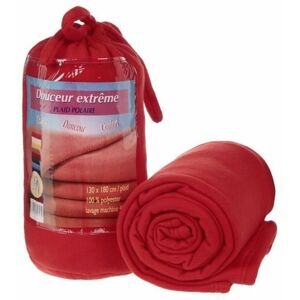 LES TENDANCES Couverture Polaire Rouge 130 X 180 Cm LES TENDANCES Couverture Polaire Rouge 130 X 180 Cm