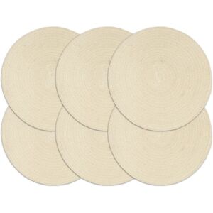 vidaXL Set di 6 Sottobicchieri in Cotone Naturale vidaXL Set di 6 Sottobicchieri in Cotone Naturale