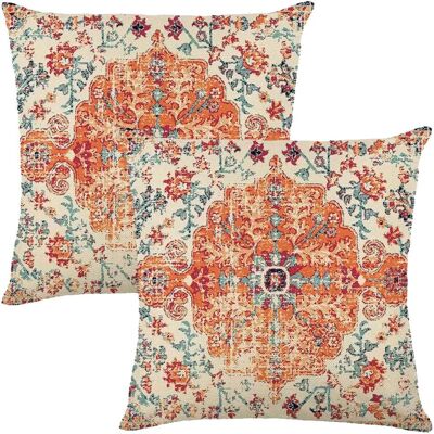 OEM Set Di 2 Federe Per Cuscini Bohémien Con Motivo Etnico, 45x45 Cm, In Lino Traspirante, Comode E Resistenti, Adatte Per Soggiorno, Camera Da Letto O Esterni, Colore Arancione. OEM Set Di 2 Federe Per Cuscini Bohémien Con Motivo Etnico, 45x45 Cm, In Lino Traspirante, Comode E Resistenti, Adatte Per Soggiorno, Camera Da Letto O Esterni, Colore Arancione.
