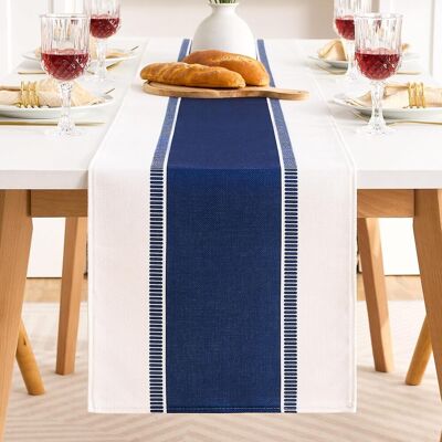 OEM Runner Da Tavolo Moderno A Righe Blu, Bordo Elegante Del Tavolo, Decorazione Da Tavola 13x72 Pollici, Tovaglia Rettangolare, Lavabile, Runner Da Tavola In Cotone E Lino, Natura, Elegante, Per Sala Da OEM Runner Da Tavolo Moderno A Righe Blu, Bordo Elegante Del Tavolo, Decorazione Da Tavola 13x72 Pollici, Tovaglia Rettangolare, Lavabile, Runner Da Tavola In Cotone E Lino, Natura, Elegante, Per Sala Da