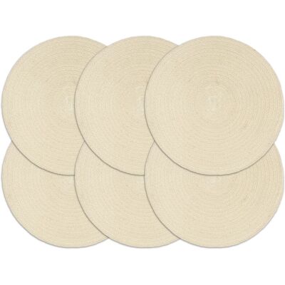 vidaXL Set di 6 Sottobicchieri in Cotone Naturale vidaXL Set di 6 Sottobicchieri in Cotone Naturale