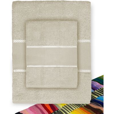 TEX FAMILY - Set Ricamato 1+1 - Asciugamano 60x100 cm TEX FAMILY - Set Ricamato 1+1 - Asciugamano 60x100 cm