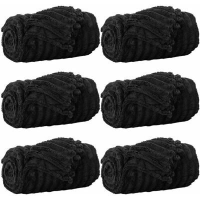 VIDAXL Coperte Da Pile 6 Pcs Nero 150 X 130 Cm Panno VIDAXL Coperte Da Pile 6 Pcs Nero 150 X 130 Cm Panno