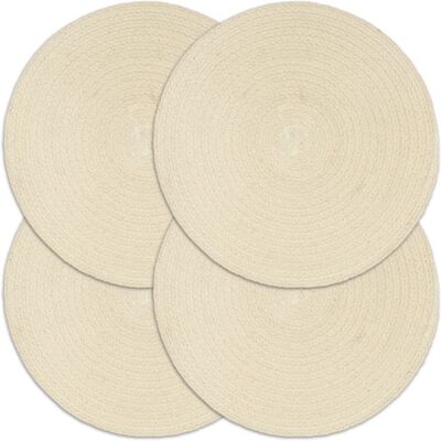 vidaXL Tovagliette Rotonde in Cotone 38cm - Naturale vidaXL Tovagliette Rotonde in Cotone 38cm - Naturale