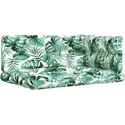 MAISON EXCLUSIVE - Cuscini Per Pallet 3 Pz Motivo A Foglie Tessuto MAISON EXCLUSIVE - Cuscini Per Pallet 3 Pz Motivo A Foglie Tessuto