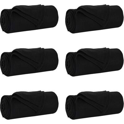 VIDAXL Coperte Da Pile 6 Pcs Nero 170 X 130 Cm Panno VIDAXL Coperte Da Pile 6 Pcs Nero 170 X 130 Cm Panno