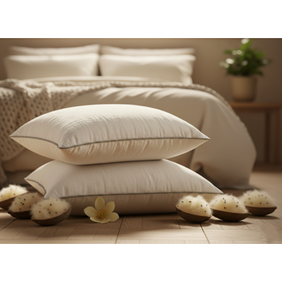 CADORM Cuscino In Kapok 100% Naturale Alto 15 Cm, Fodera In Cotone CADORM Cuscino In Kapok 100% Naturale Alto 15 Cm, Fodera In Cotone