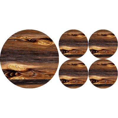 OEM Set Di Tovagliette Rotonde 1+4 In Legno - 33 Cm + 4×16 Cm Feltro Ecologico, Stampa Hd, Lavabile A 40 °c, Bertoni OEM Set Di Tovagliette Rotonde 1+4 In Legno - 33 Cm + 4×16 Cm Feltro Ecologico, Stampa Hd, Lavabile A 40 °c, Bertoni