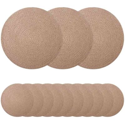 VIDAXL Sottobicchieri In Juta 50 Pz Naturale 100% Juta Tossa VIDAXL Sottobicchieri In Juta 50 Pz Naturale 100% Juta Tossa
