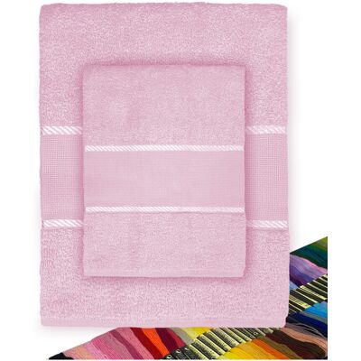 TEX FAMILY Set Asciugamani Spugna Tela Aida Da Ricamare Punto Croce 1+1 Viso E Ospite Con Filato In Omaggio Rosa TEX FAMILY Set Asciugamani Spugna Tela Aida Da Ricamare Punto Croce 1+1 Viso E Ospite Con Filato In Omaggio Rosa