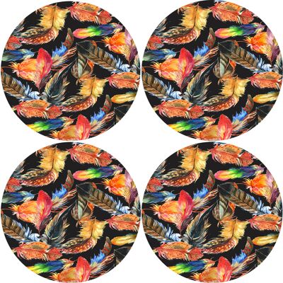 OEM Set Di 4 Tovagliette Rotonde Per Tavoli 4d, 33 Cm - Plume Feltro Ecologico, Stampa Hd, Lavabile A 40 °c, Bertoni OEM Set Di 4 Tovagliette Rotonde Per Tavoli 4d, 33 Cm - Plume Feltro Ecologico, Stampa Hd, Lavabile A 40 °c, Bertoni