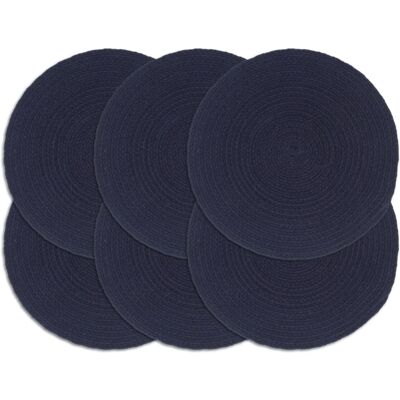 vidaXL Set di 6 sottobicchieri in cotone blu navy vidaXL Set di 6 sottobicchieri in cotone blu navy