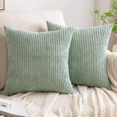 OEM Federa Decorativa In Velluto A Coste - Federa Per Cuscino D'Arredo - Verde Chiaro - 50 X 50 Cm OEM Federa Decorativa In Velluto A Coste - Federa Per Cuscino D'Arredo - Verde Chiaro - 50 X 50 Cm