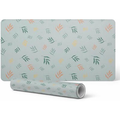OEM Tappetino Protettivo Per Tavolo Con Un'elegante Stampa Di Foglie Su Sfondo Pastello 120x60 Cm OEM Tappetino Protettivo Per Tavolo Con Un'elegante Stampa Di Foglie Su Sfondo Pastello 120x60 Cm