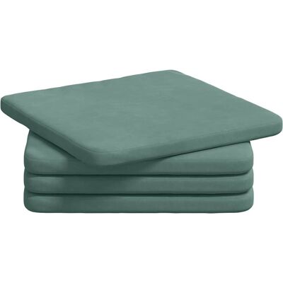 VIDAXL Cuscini Per Seduta 4 Pz Velluto Verde Mare 40 X 40 X 3 Cm VIDAXL Cuscini Per Seduta 4 Pz Velluto Verde Mare 40 X 40 X 3 Cm