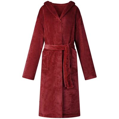 VIDAXL Accappatoio Con Cappuccio Rosso Bordeaux Xxl Flanella VIDAXL Accappatoio Con Cappuccio Rosso Bordeaux Xxl Flanella