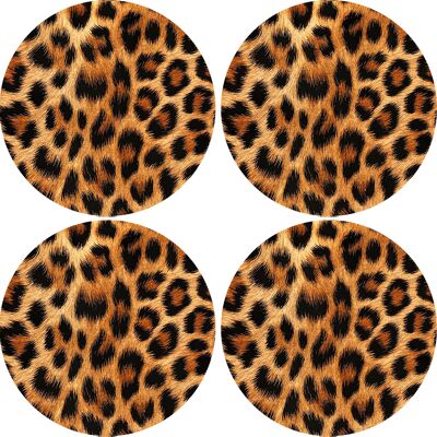 OEM Set Di 4 Tovagliette Rotonde 4d 33 Cm - Stampa Leopardata Feltro Ecologico, Stampa Hd, Lavabile A 40 °c, Bertoni OEM Set Di 4 Tovagliette Rotonde 4d 33 Cm - Stampa Leopardata Feltro Ecologico, Stampa Hd, Lavabile A 40 °c, Bertoni