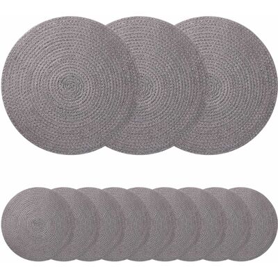 VIDAXL Sottobicchieri In Juta 12 Pz Grigio 100% Juta Tossa VIDAXL Sottobicchieri In Juta 12 Pz Grigio 100% Juta Tossa