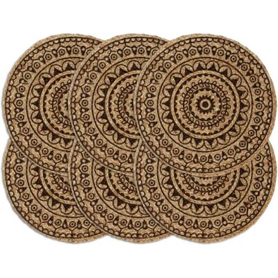 vidaXL Sottopiatti 6 pz. Naturale 38 cm Rotondo - Sottopiatto vidaXL Sottopiatti 6 pz. Naturale 38 cm Rotondo - Sottopiatto