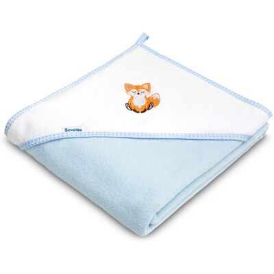 Asciugamano con Cappuccio Sensillo - 100x100cm, Blu, Ricamo Carino Asciugamano con Cappuccio Sensillo - 100x100cm, Blu, Ricamo Carino