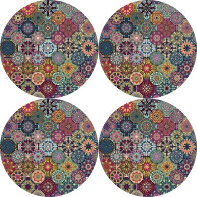 OEM Set Di 4 Tovagliette Rotonde 4d 33 Cm - Valencia Feltro Ecologico, Stampa Hd, Lavabile A 40 °c, Bertoni OEM Set Di 4 Tovagliette Rotonde 4d 33 Cm - Valencia Feltro Ecologico, Stampa Hd, Lavabile A 40 °c, Bertoni