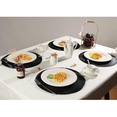 OEM Tovagliette Rotonde Nere, Set Da 6, Diametro 36 Cm, Lavabili E Resistenti Al Calore. Adatte Per Cucine, Interni, Esterni, Case E Ristoranti. OEM Tovagliette Rotonde Nere, Set Da 6, Diametro 36 Cm, Lavabili E Resistenti Al Calore. Adatte Per Cucine, Interni, Esterni, Case E Ristoranti.