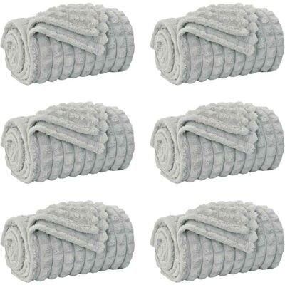 VIDAXL Coperte Da Pile 6 Pcs Grigio 150 X 130 Cm Panno VIDAXL Coperte Da Pile 6 Pcs Grigio 150 X 130 Cm Panno