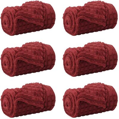 VIDAXL Coperte Da Pile 6 Pcs Rosso Bordeaux 150 X 130 Cm Panno VIDAXL Coperte Da Pile 6 Pcs Rosso Bordeaux 150 X 130 Cm Panno