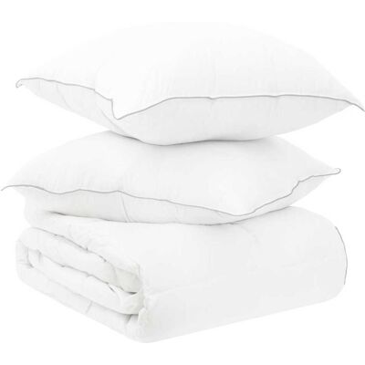 VIDAXL Set Di Piumoni Bianco 155 X 220 Cm Poliestere, Bamboo VIDAXL Set Di Piumoni Bianco 155 X 220 Cm Poliestere, Bamboo
