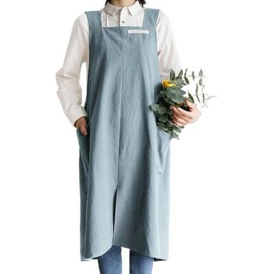 OEM Grembiule In Cotone E Lino In Stile Giapponese Con Spalline Incrociate, Tasca Retrò, Motivo Letterario E Artistico, Ideale Per Cucina, Fiorista O Officina. OEM Grembiule In Cotone E Lino In Stile Giapponese Con Spalline Incrociate, Tasca Retrò, Motivo Letterario E Artistico, Ideale Per Cucina, Fiorista O Officina.