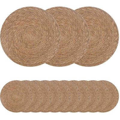 VIDAXL Tovagliette In Erba Di Mare 50 Pz Naturale 100% Erba Marina VIDAXL Tovagliette In Erba Di Mare 50 Pz Naturale 100% Erba Marina