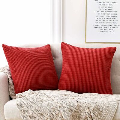OEM Set Di 2 Federe Per Cuscino In Velluto Rosso Brillante 40x40 Cm Per Federa Decorativa Per Soggiorno OEM Set Di 2 Federe Per Cuscino In Velluto Rosso Brillante 40x40 Cm Per Federa Decorativa Per Soggiorno