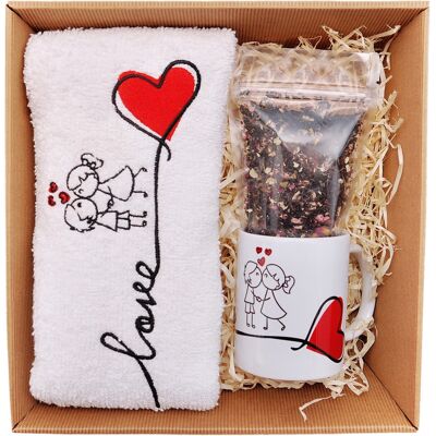 OEM Regalo Di San Valentino Per Fidanzato O Fidanzata: Set Composto Da Tazza, Asciugamano E Stampa. OEM Regalo Di San Valentino Per Fidanzato O Fidanzata: Set Composto Da Tazza, Asciugamano E Stampa.