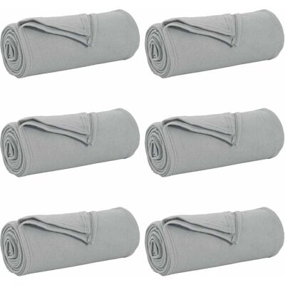 VIDAXL Coperte Da Pile 6 Pcs Grigio 170 X 130 Cm Panno VIDAXL Coperte Da Pile 6 Pcs Grigio 170 X 130 Cm Panno