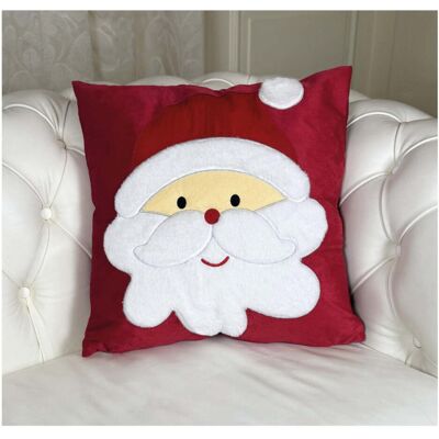 PREZIOSA HOME Cuscino Arredo Velluto Ricamo Gigante Babbo Natale 45 X 45 Cm Rosso PREZIOSA HOME Cuscino Arredo Velluto Ricamo Gigante Babbo Natale 45 X 45 Cm Rosso