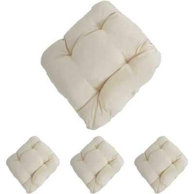 HEGELE Set 4x Cuscini Dublino Poliestere Per Sedie Per L'Interno E L'Esterno 8x38x41cm Avorio HEGELE Set 4x Cuscini Dublino Poliestere Per Sedie Per L'Interno E L'Esterno 8x38x41cm Avorio