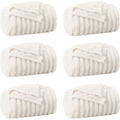 VIDAXL Coperte Da Pile 6 Pcs Crema 150 X 130 Cm Panno VIDAXL Coperte Da Pile 6 Pcs Crema 150 X 130 Cm Panno